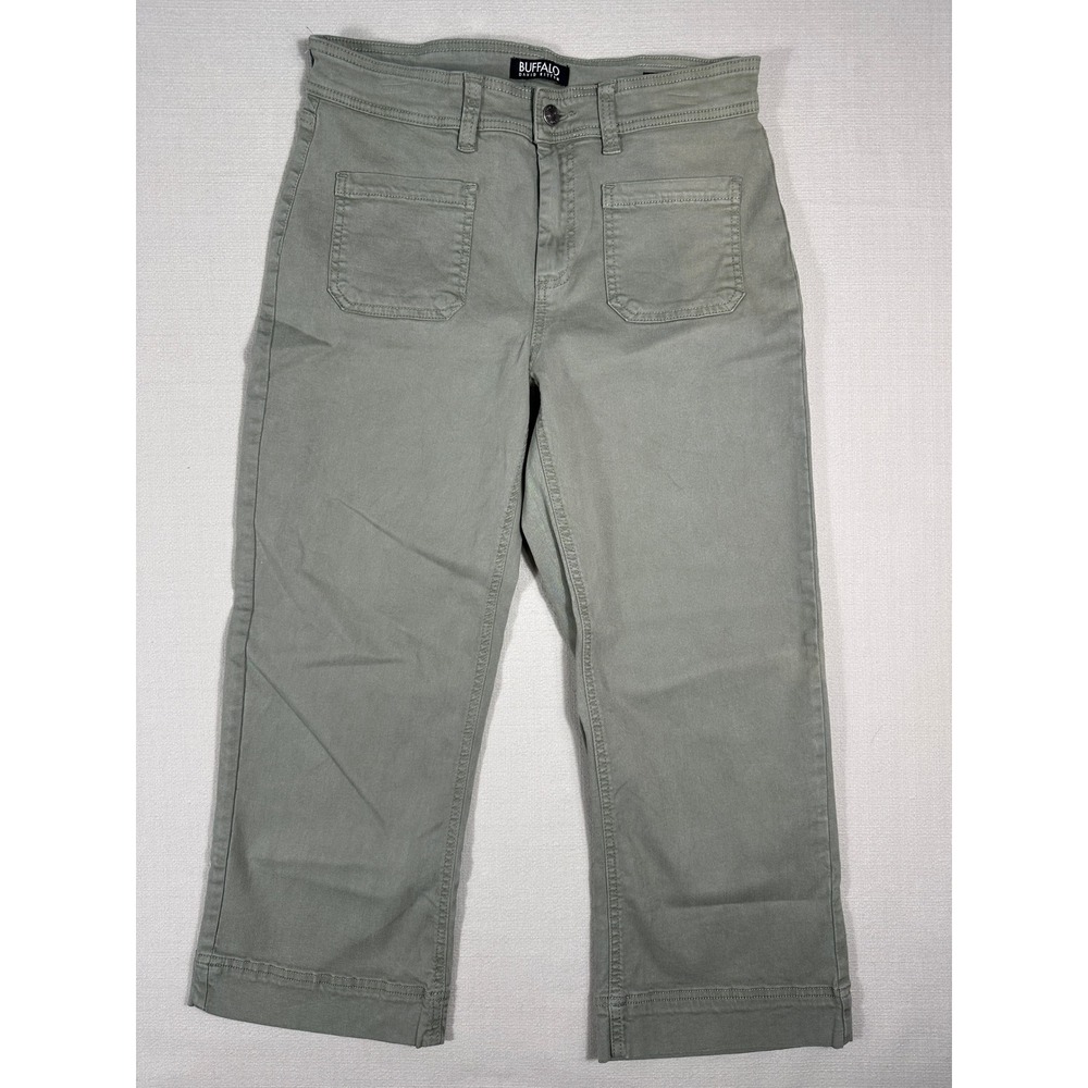 Buffalo David Bitton Brigette Pants Womens 8/29 Green Excellent High Rise Crop